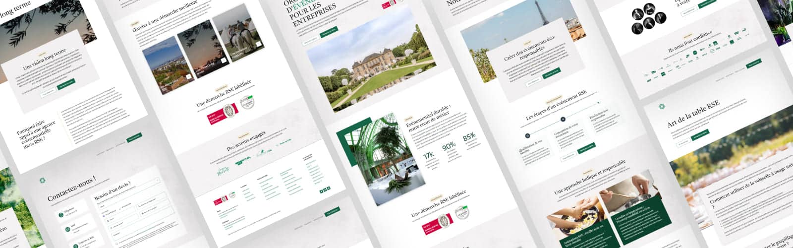 Refonte du site institutionnel d'une agence événementielle mettant en avant des pratiques RSE